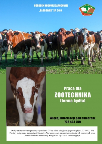 ferta pracy - Ośrodek Hodowli Zarodowej "Głogówek" Sp. z o.o.