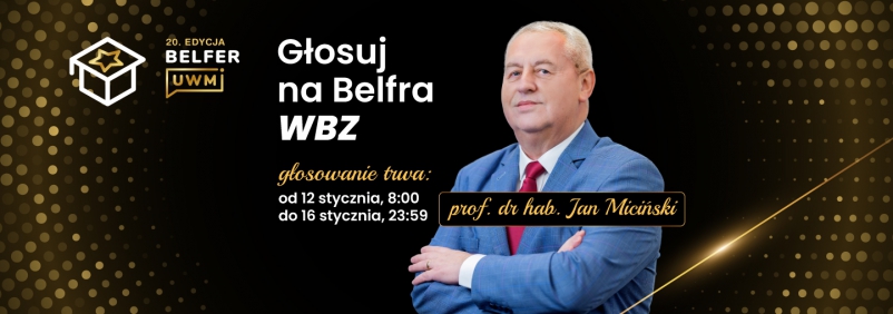 Grafika ozdobna promująca Plebiscyt Belfer UWM 
